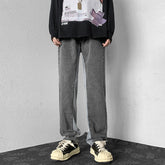 Men Jeans Retro Straight-Leg Pants Wide Leg Trousers